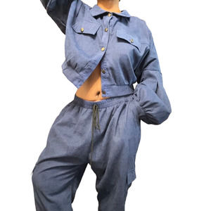 Two piece pants jacket set